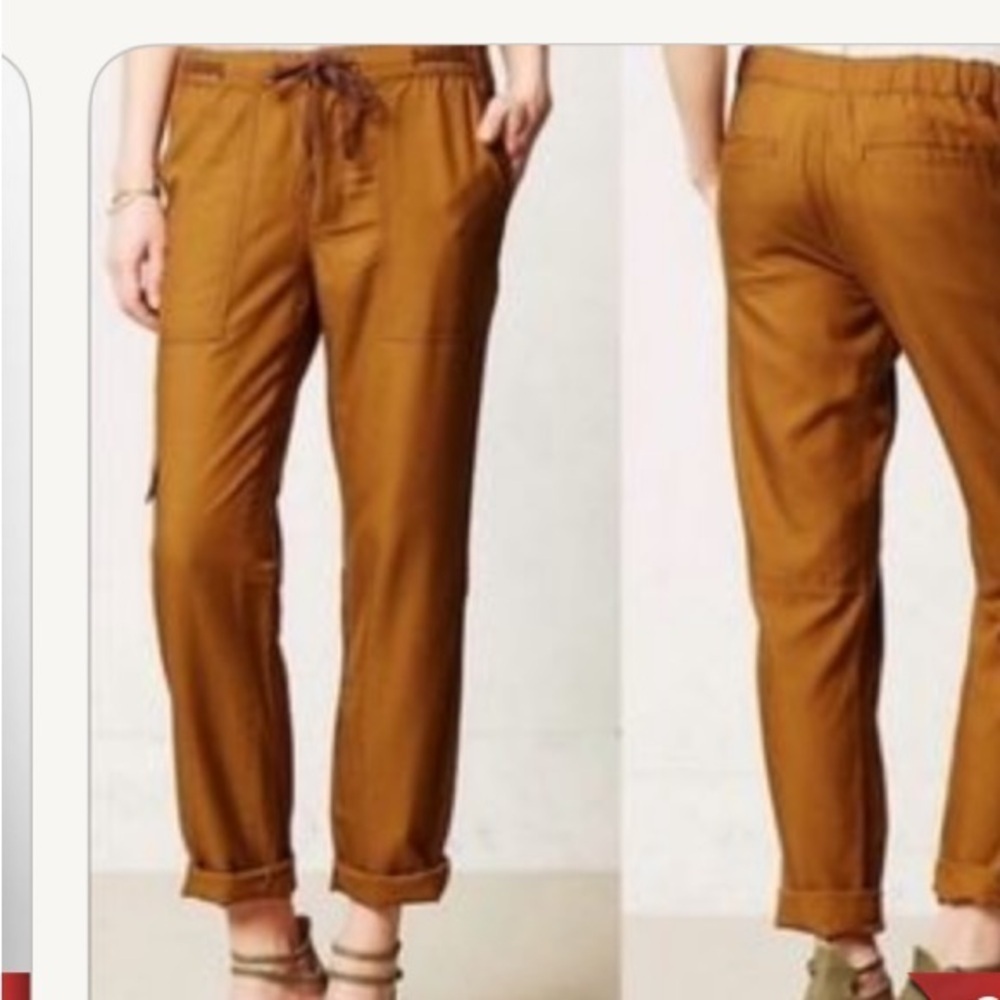 Hei Hei Anthropologie Jogger Pants Sz 2 Gauze Cotton Pockets Tan